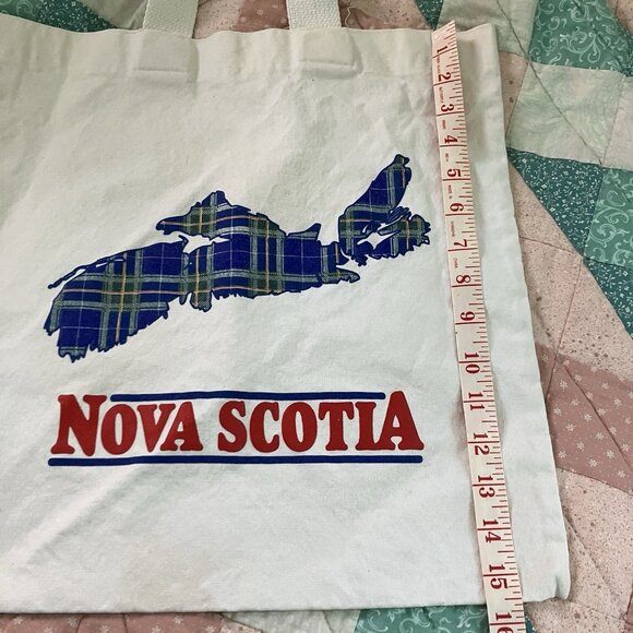 Vintage Nova Scotia Tote Bag Reusable Shopper Shoulder Bag Canvas Tartan - Picture 5 of 8